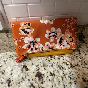 Orange and yellow floral clutch